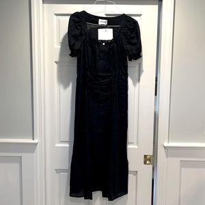 Sleeper linen puff sleeve dress